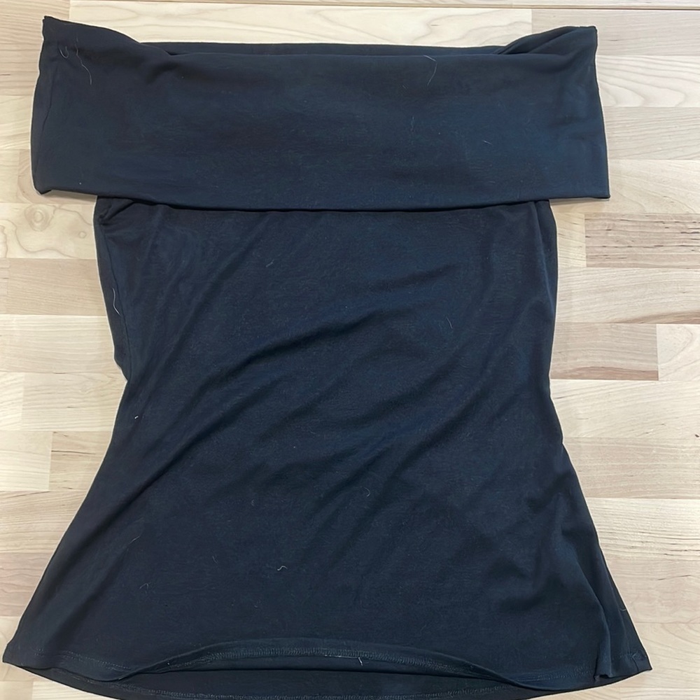 NWT Unique Vintage Black Knit Off the Shoulder Top Large